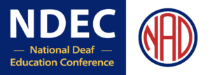 National Deaf Education Conference logo and National Association of the Deaf logo